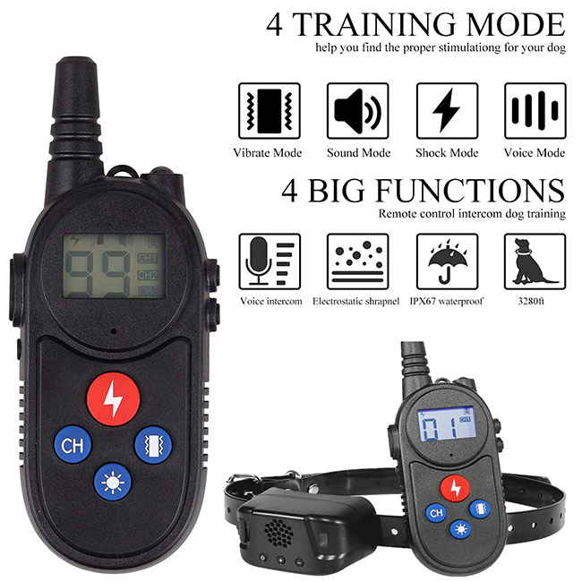 Dog Training Collar with walkie talkie Remote Control Distance Up to 2600Ft